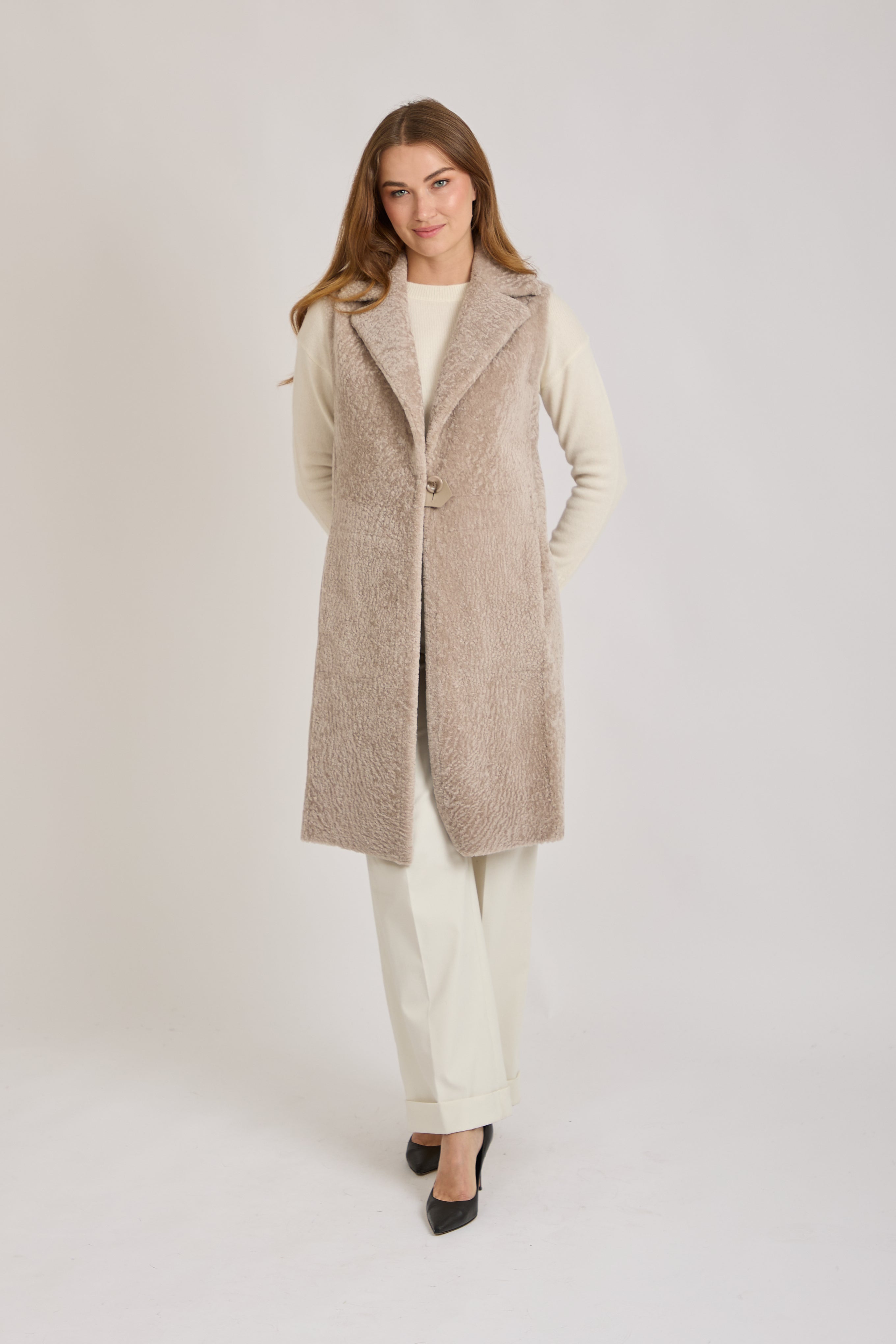 SHEARLING VEST-ANGORA
