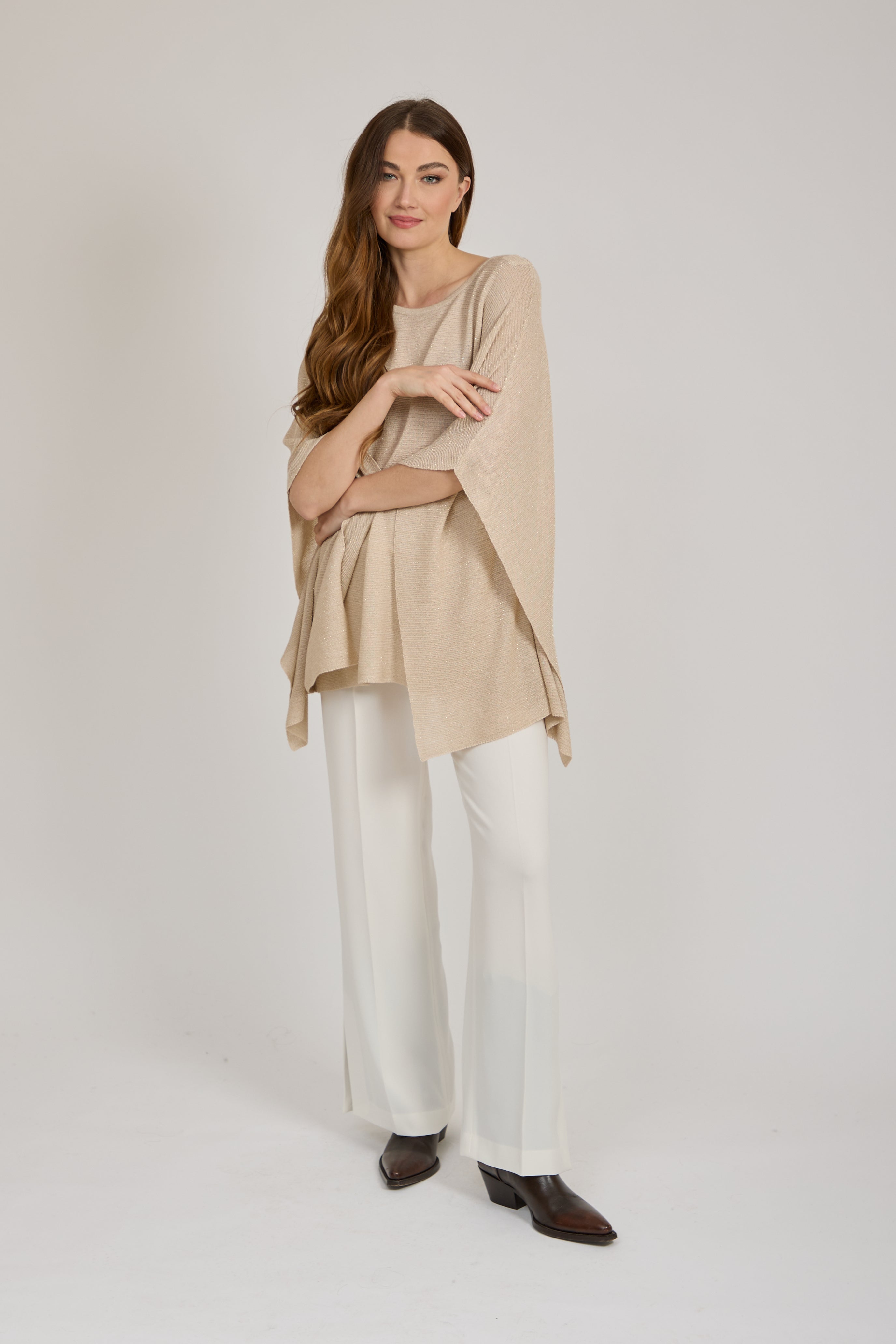 LUREX PONCHO-BEIGE