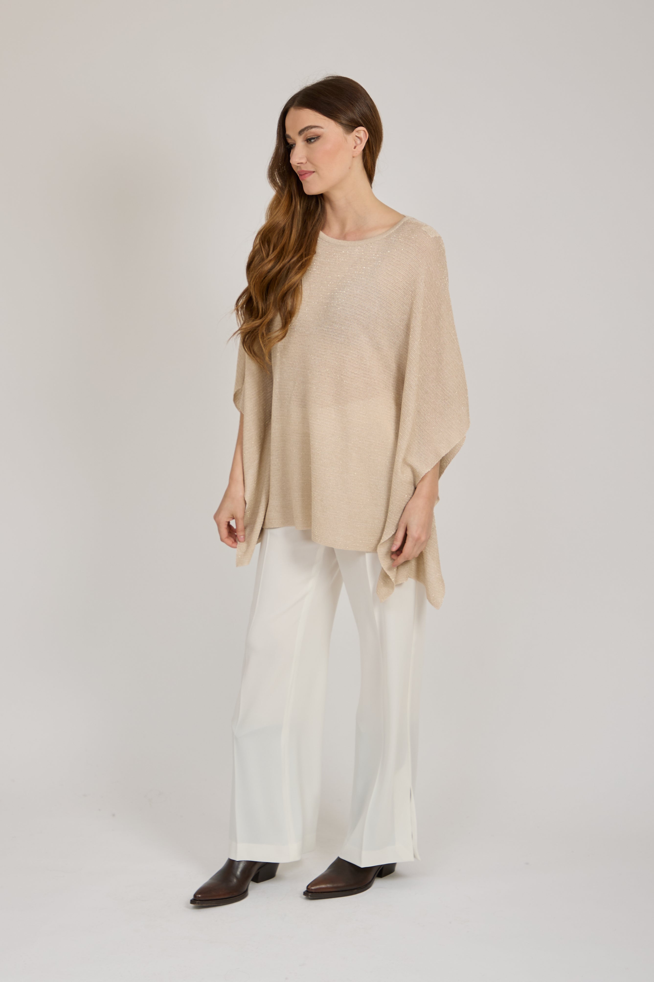 LUREX PONCHO-BEIGE