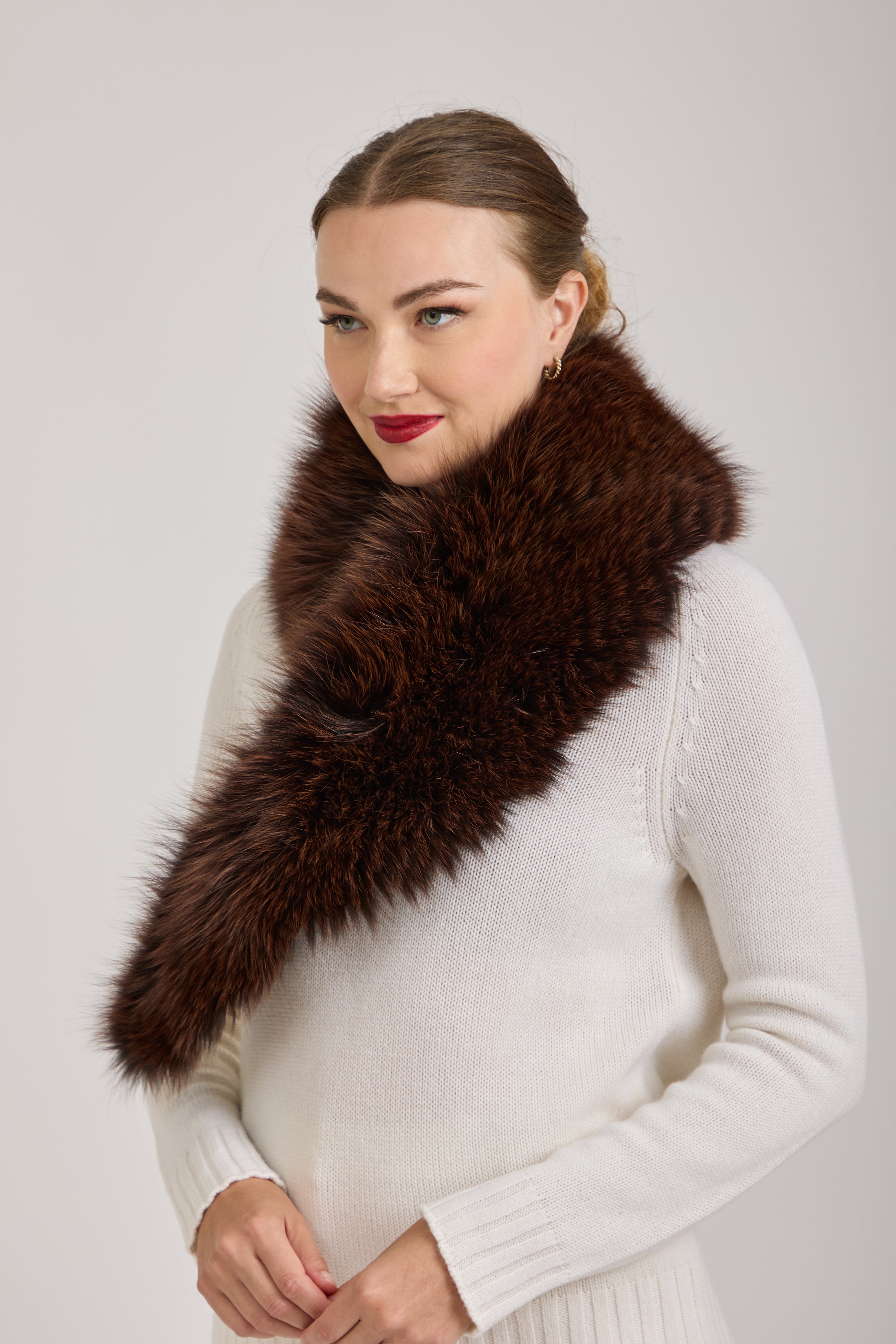 FOX COLLAR-BROWN