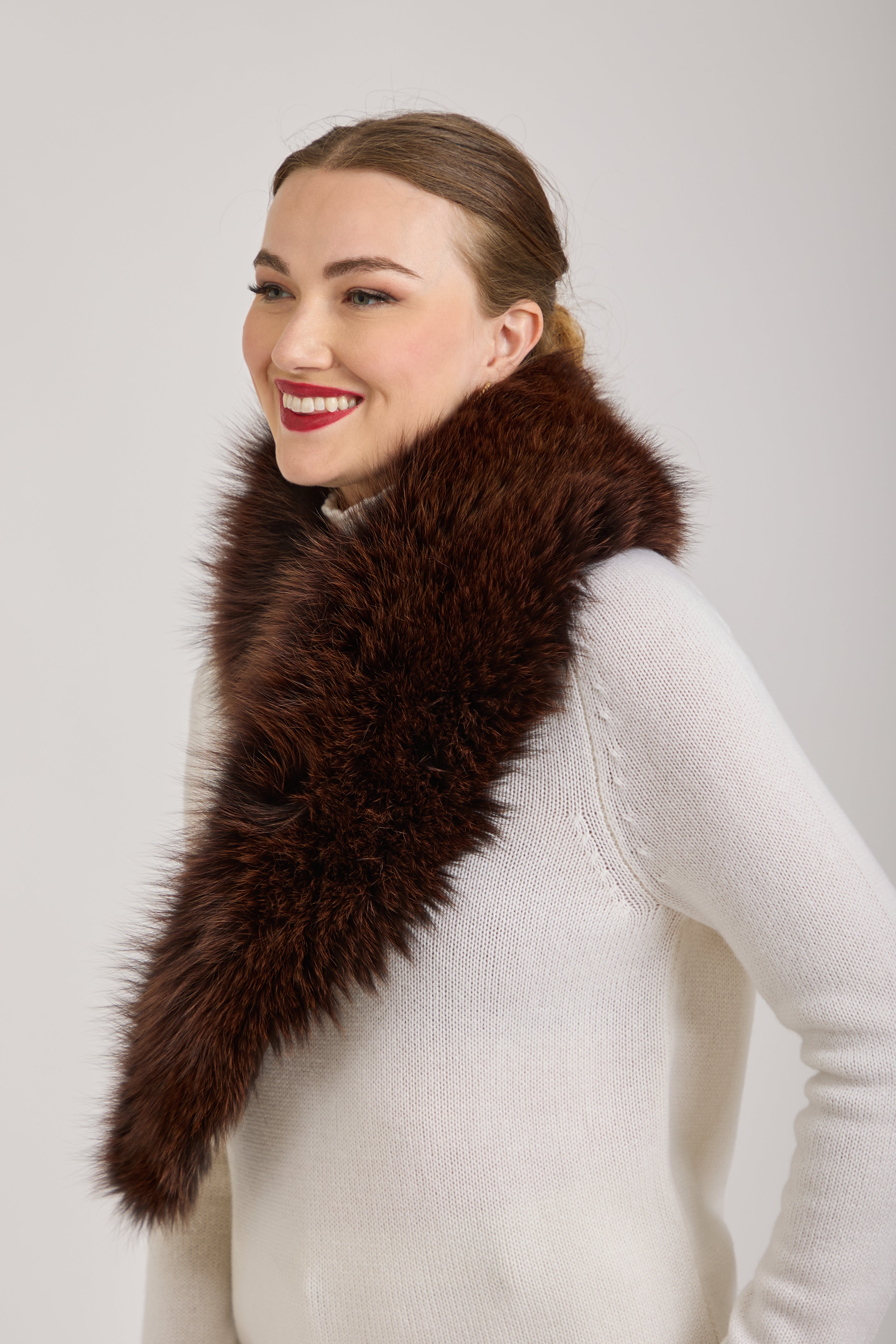 FOX COLLAR-BROWN