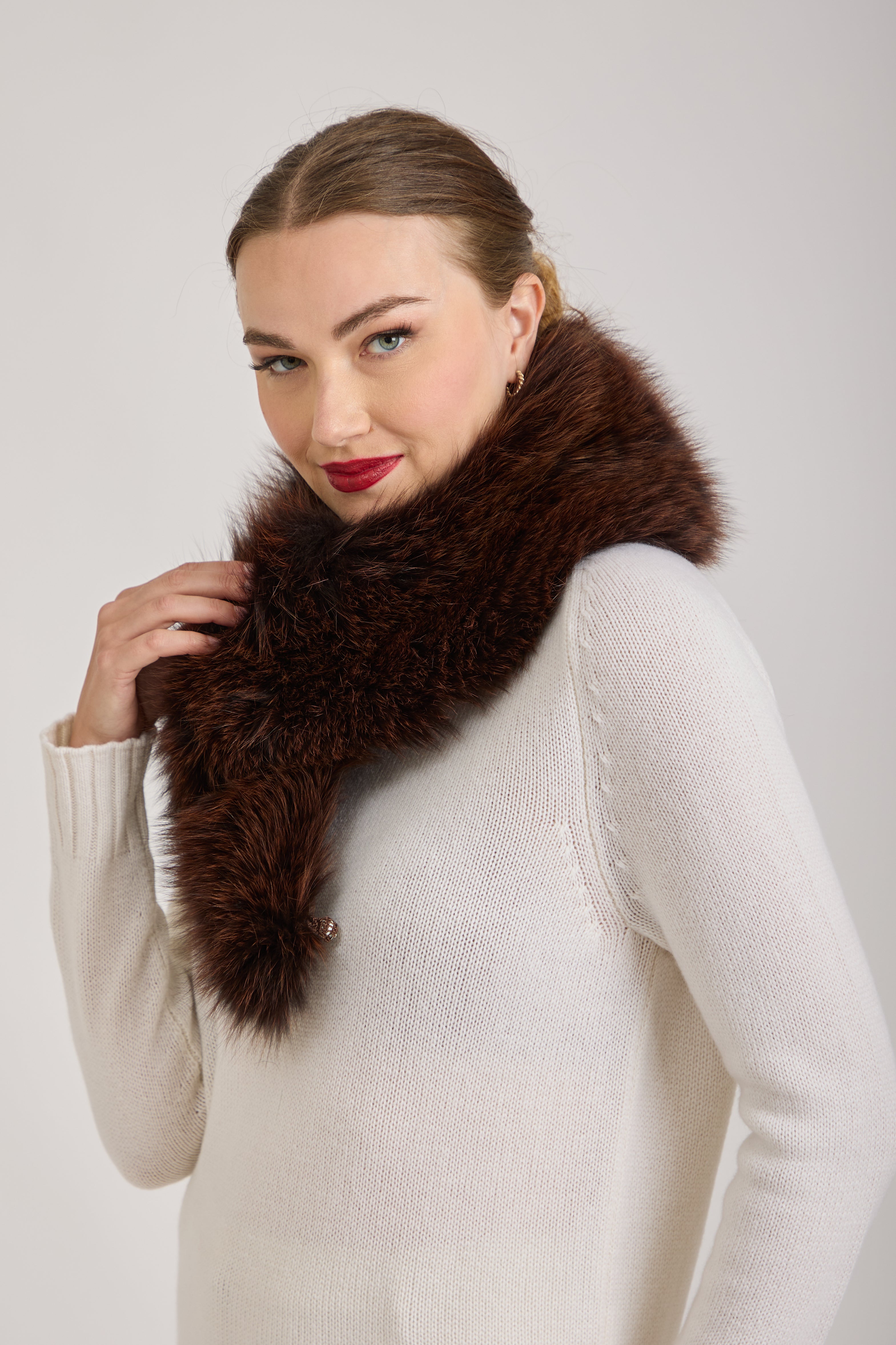 FOX COLLAR-BROWN