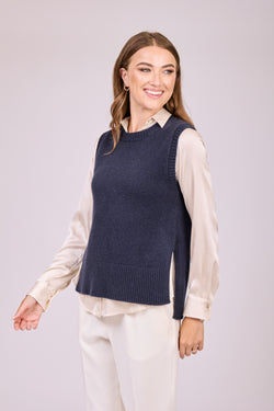 SLEEVELESS TOP - NAVY