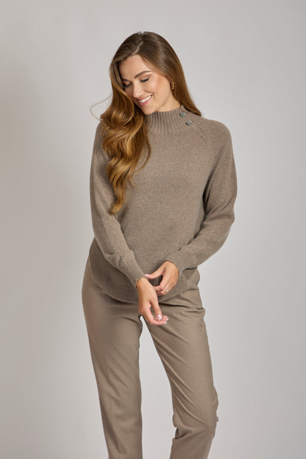 TURTLE NECK JUMPER-TAUPE