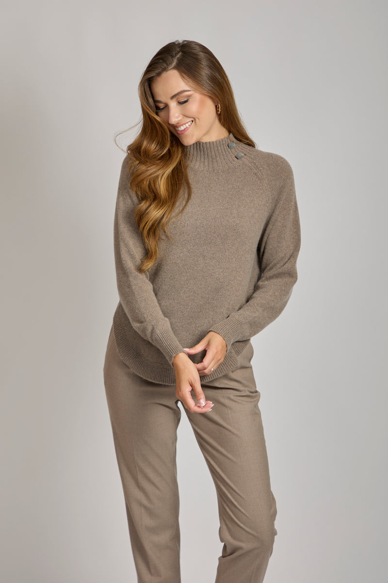 TURTLE NECK JUMPER-TAUPE
