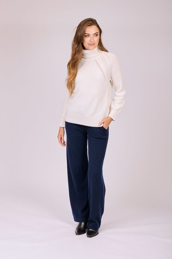 CASHMERE TROUSERS - NAVY