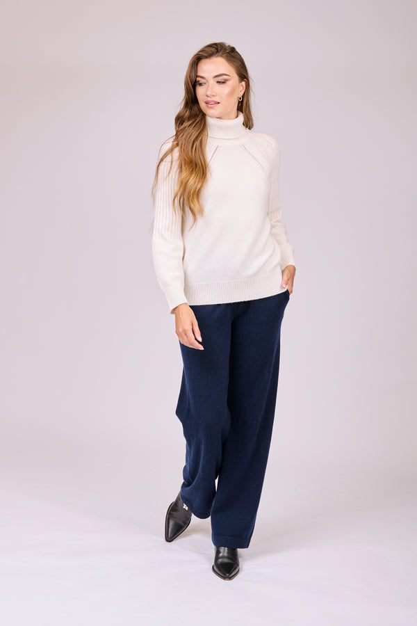 CASHMERE TROUSERS - NAVY