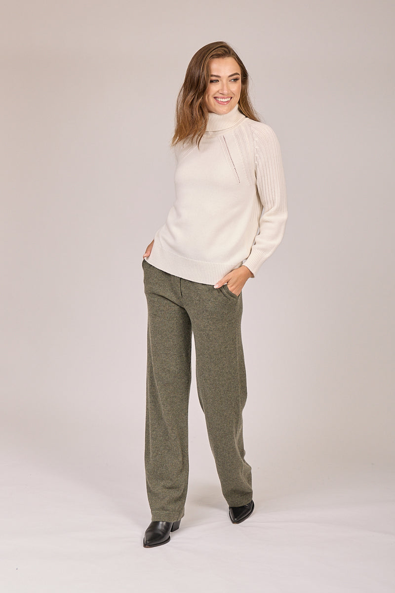 CASHMERE TROUSERS-ASH