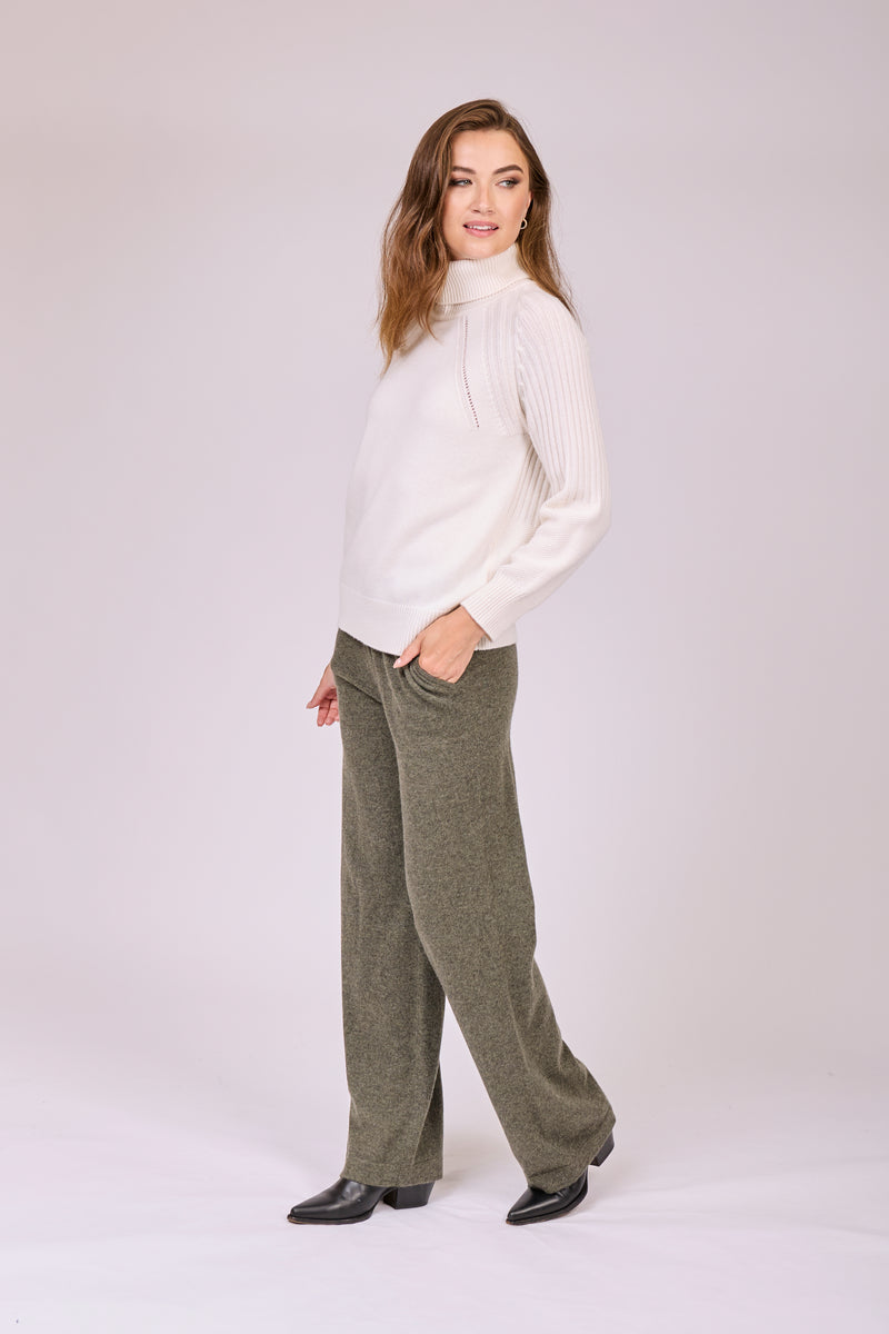 CASHMERE TROUSERS-ASH