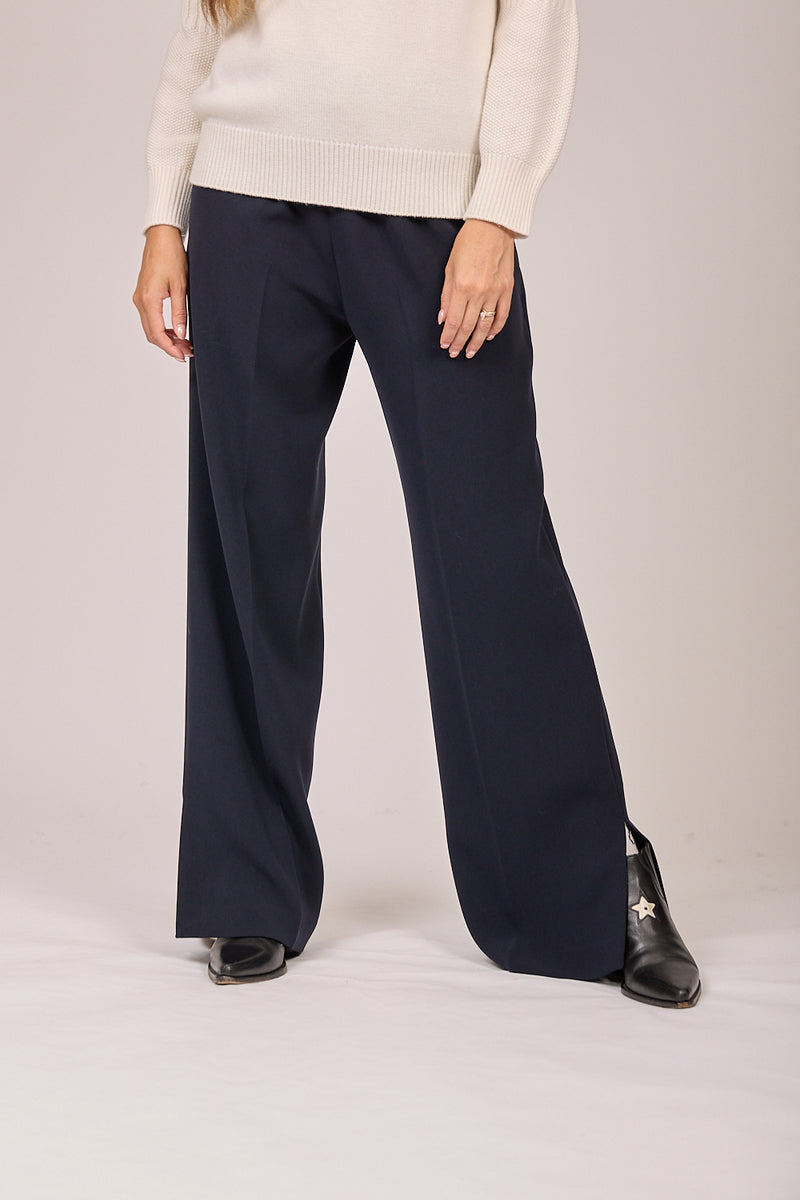 TROUSERS WITH SLIT-NAVY