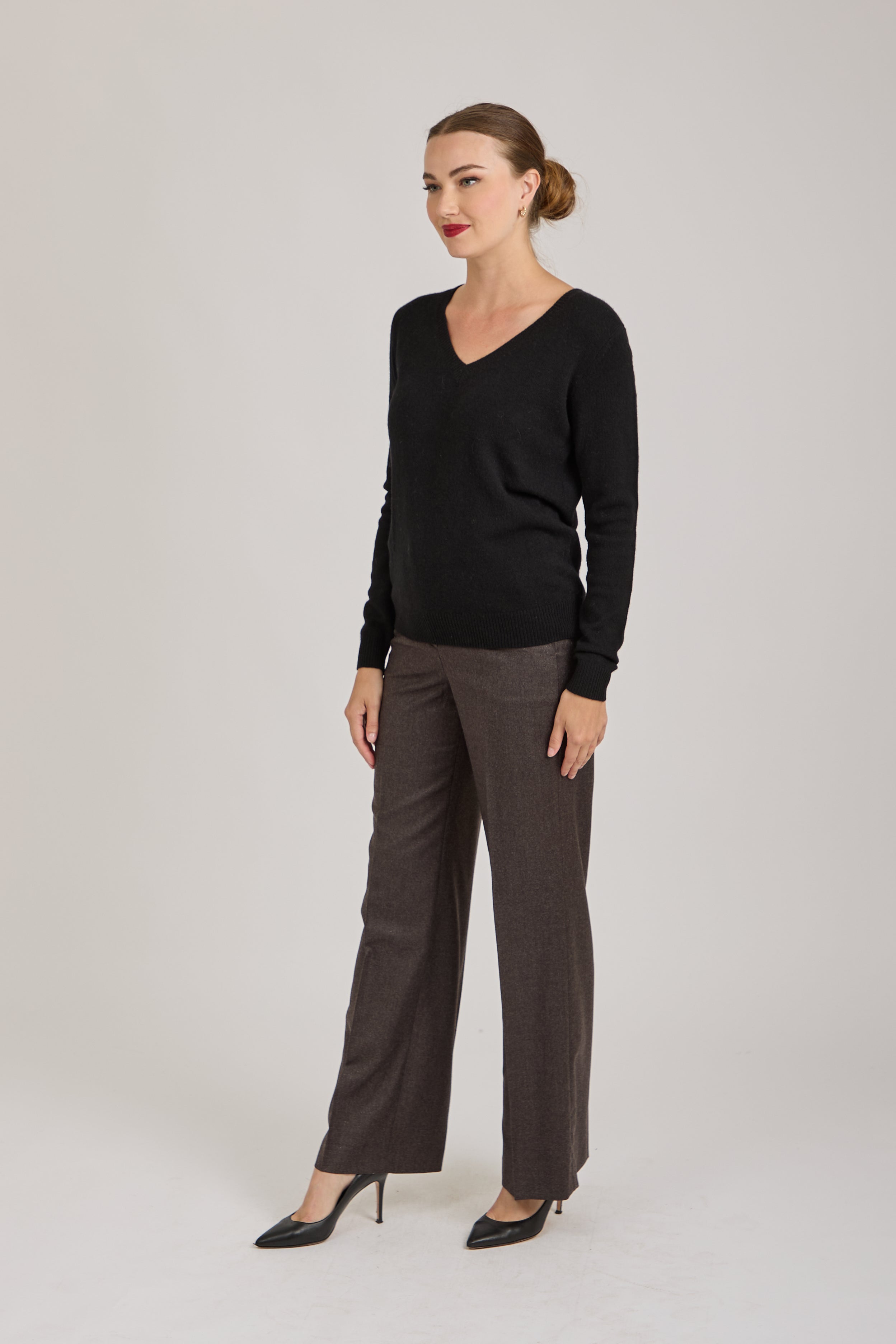 TROUSERS WITH LUREX DETAILS-GREY