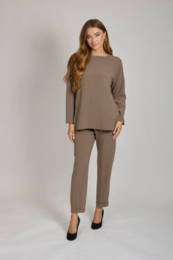 CREPE TROUSERS-TORTORA