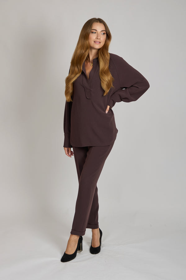 CREPE TROUSERS-TERRA
