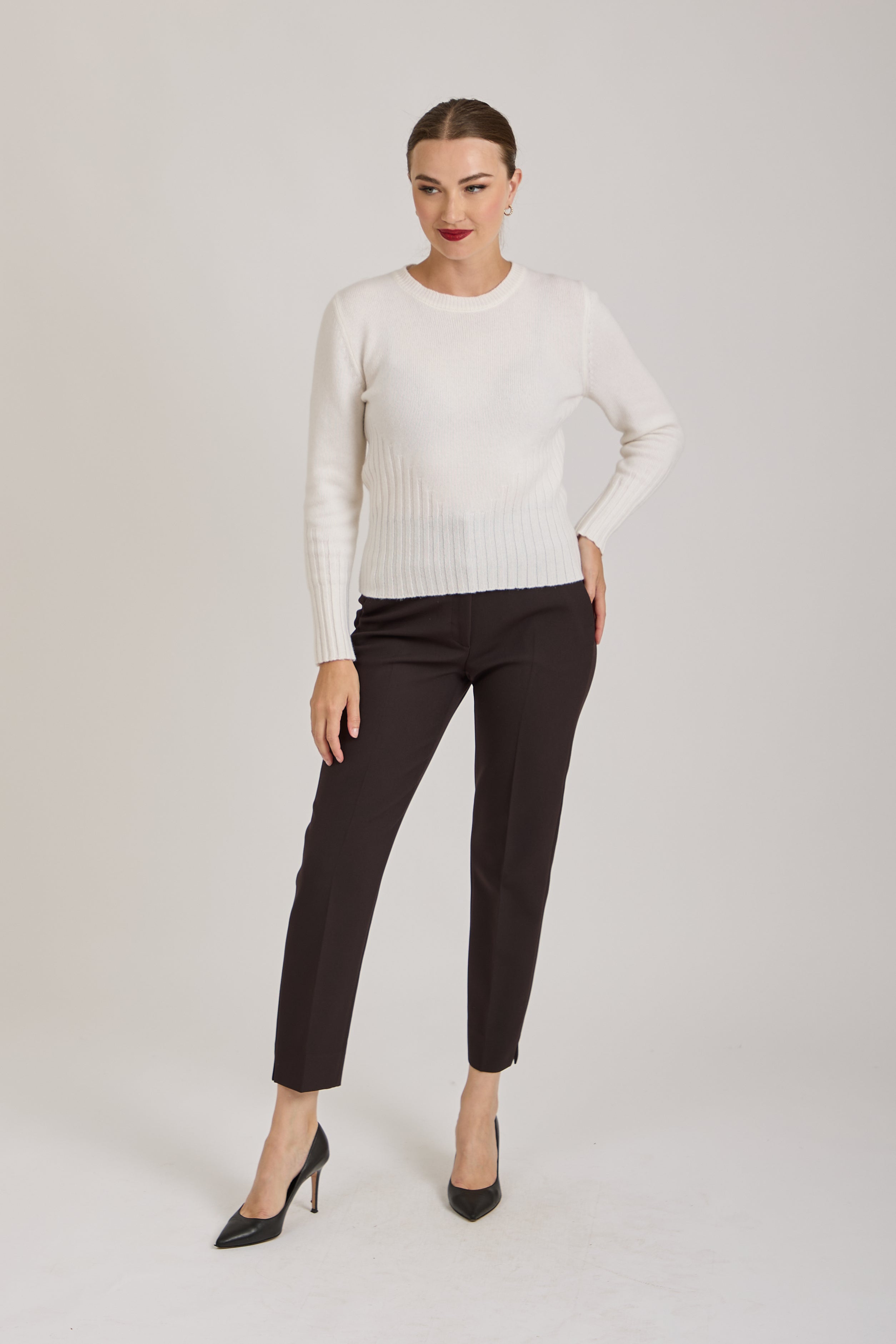 TROUSERS HIGH WAIST - BROWN