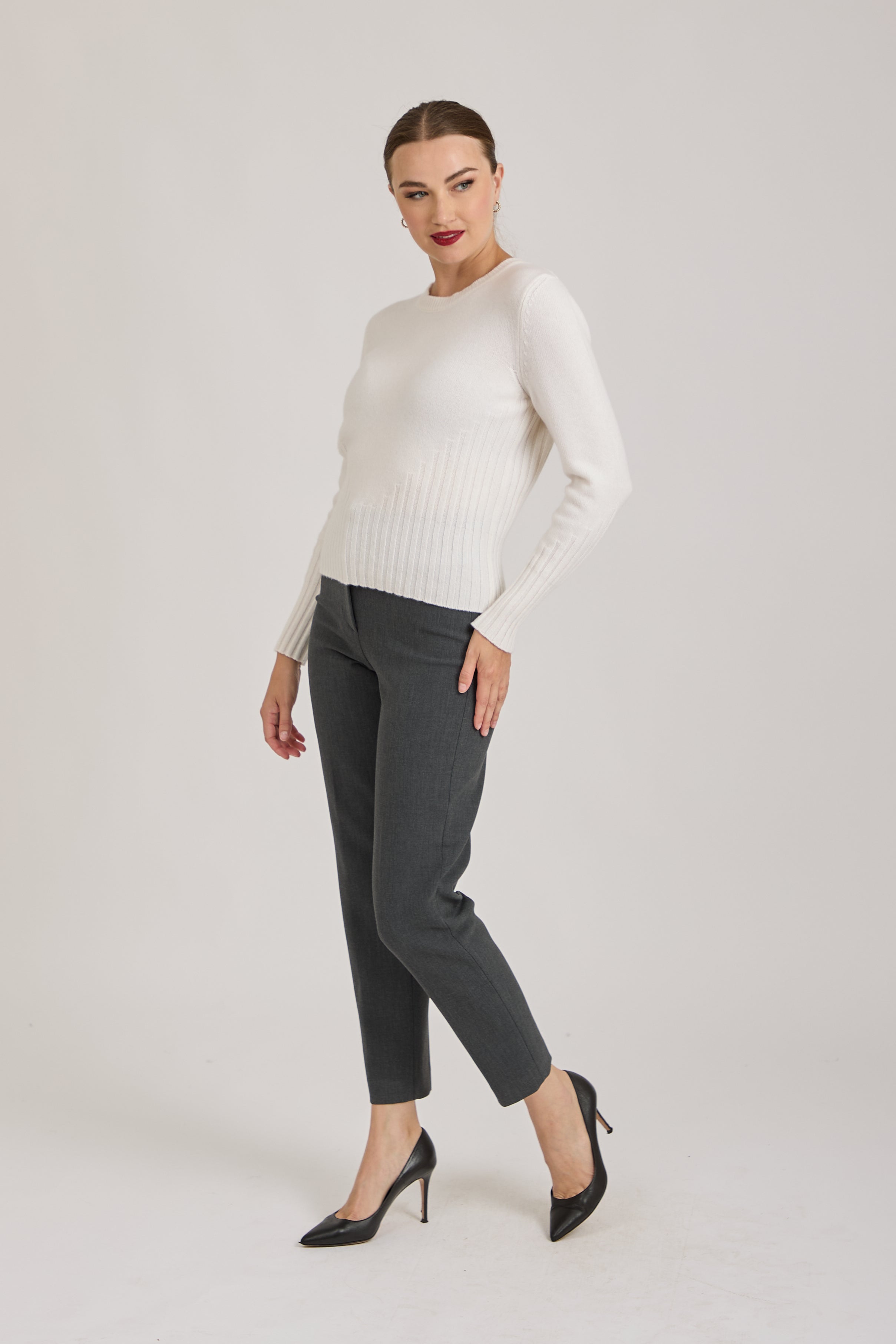 TROUSERS HIGH WAIST - GREY