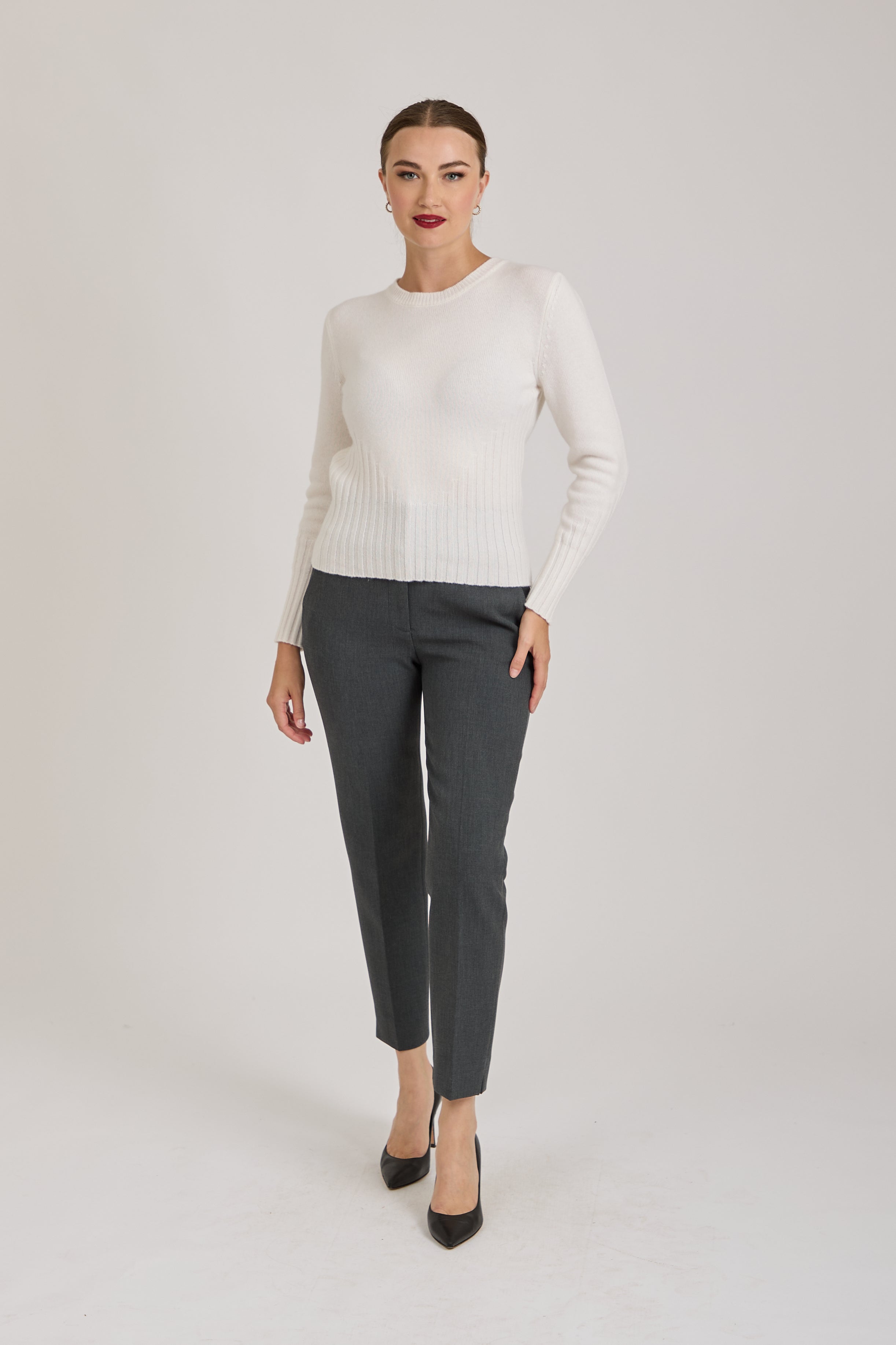 TROUSERS HIGH WAIST - GREY