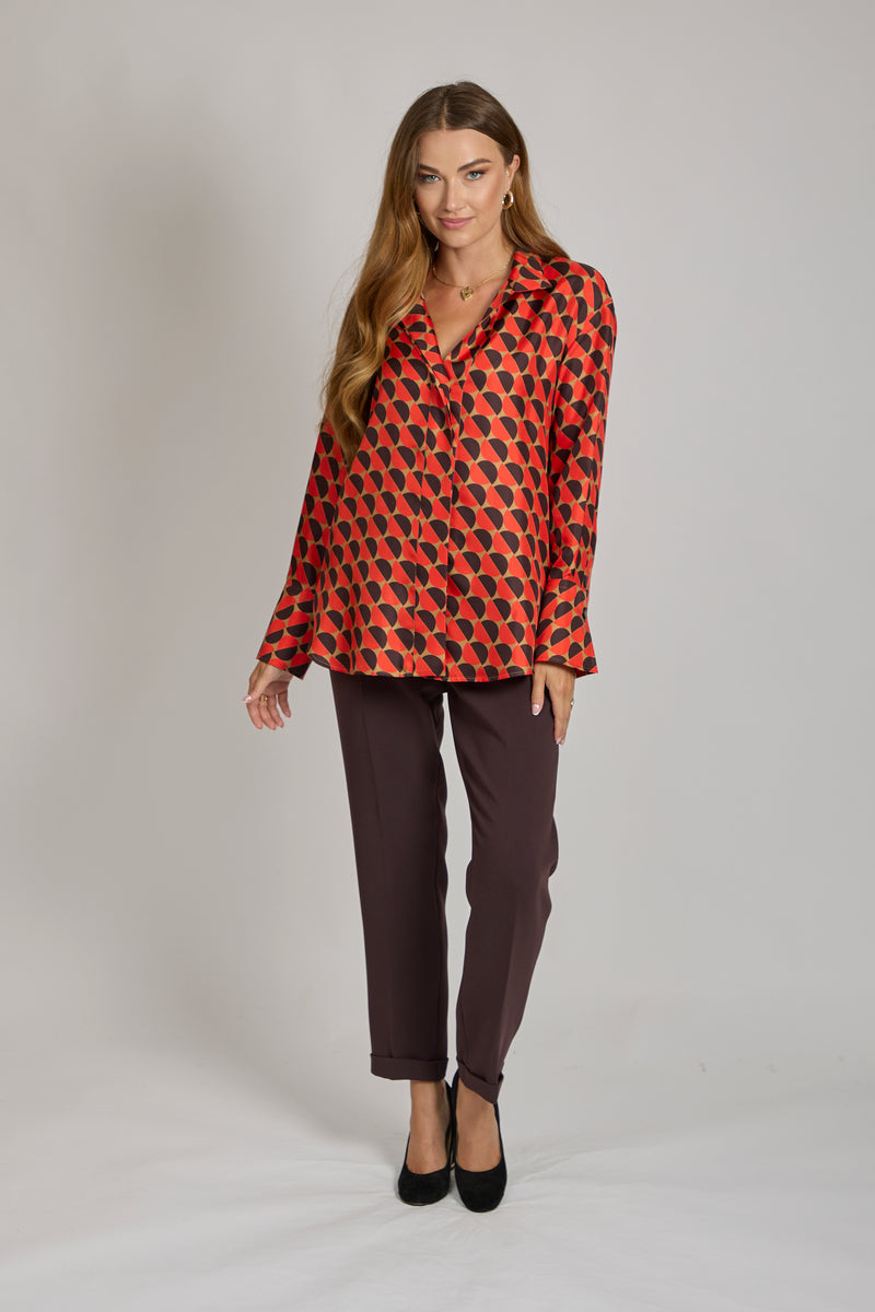 SILK SHIRT-ORANGE
