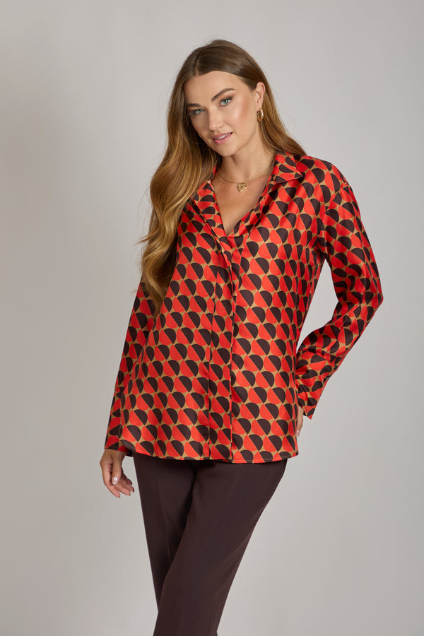SILK SHIRT-ORANGE