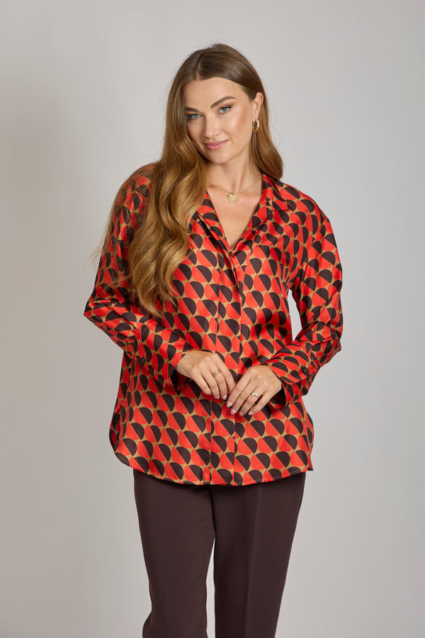 SILK SHIRT-ORANGE