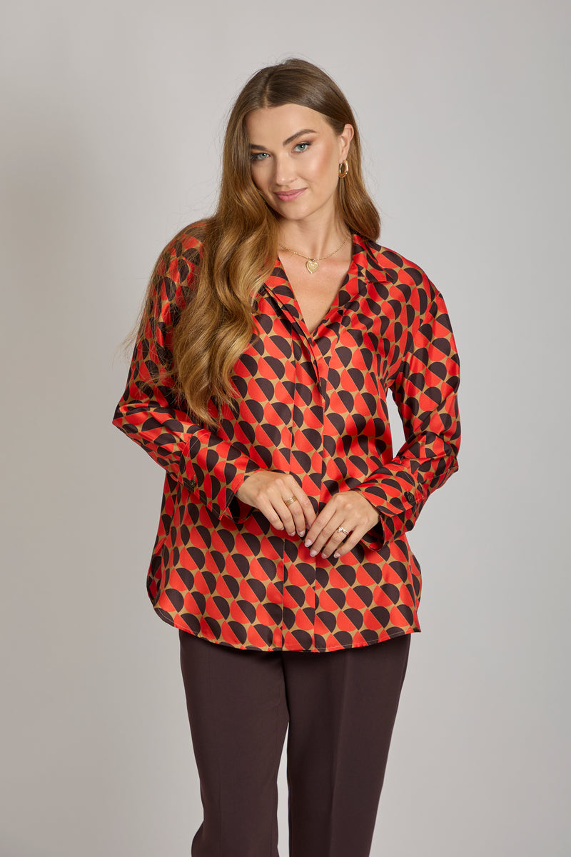 SILK SHIRT-ORANGE