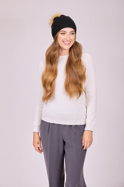 BEANIE POM HAT - BLACK