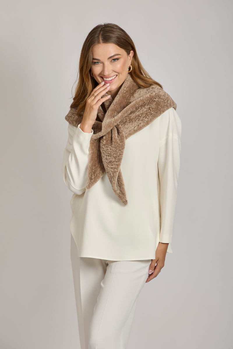 SHEARLING SHAWL-CARA