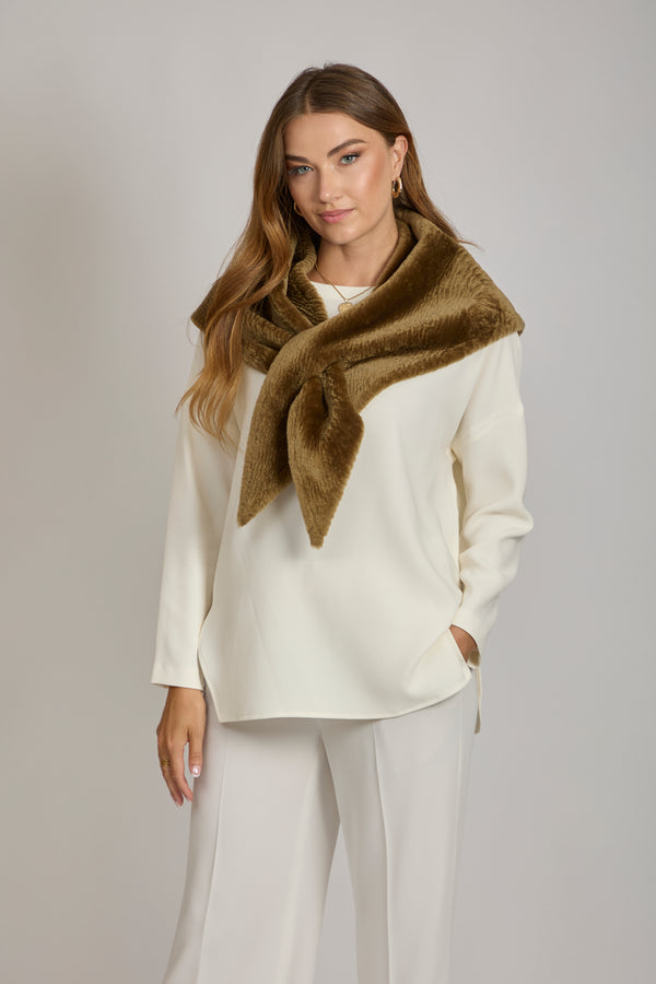SHEARLING SHAWL-BRONZ
