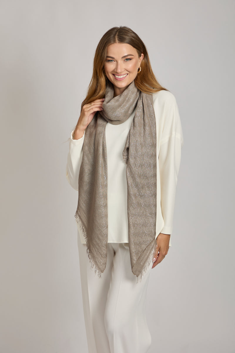DEGRADE SCARF-TAUPE