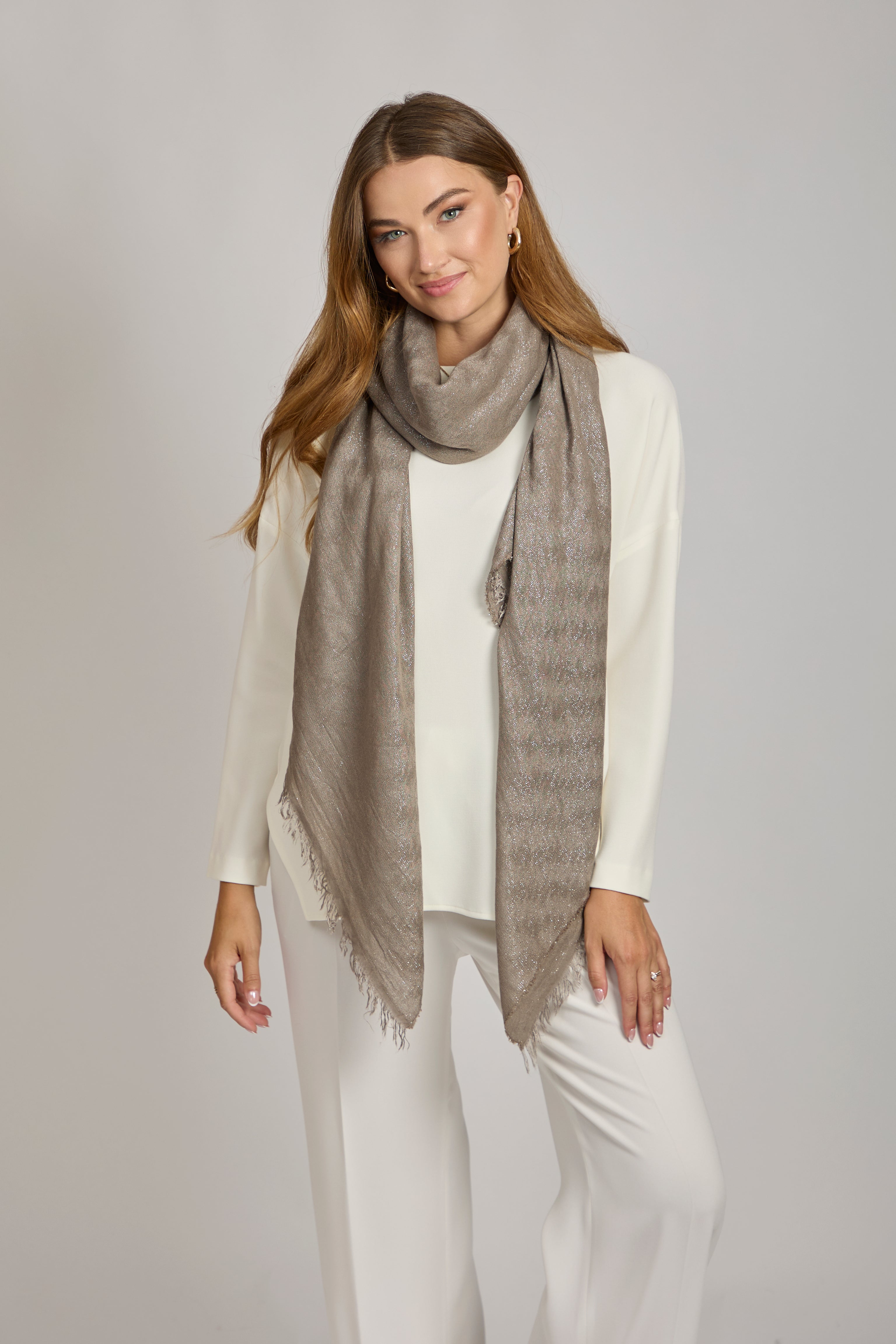 DEGRADE SCARF-TAUPE