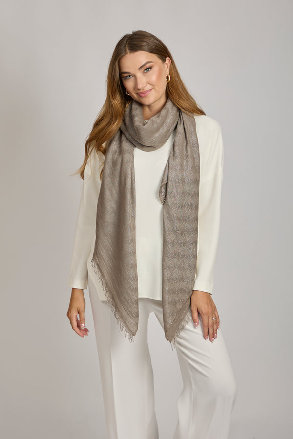 DEGRADE SCARF-TAUPE