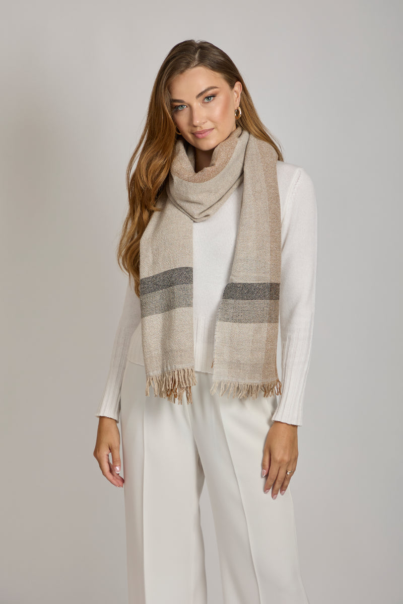 WOOL SCARF-TAUPE