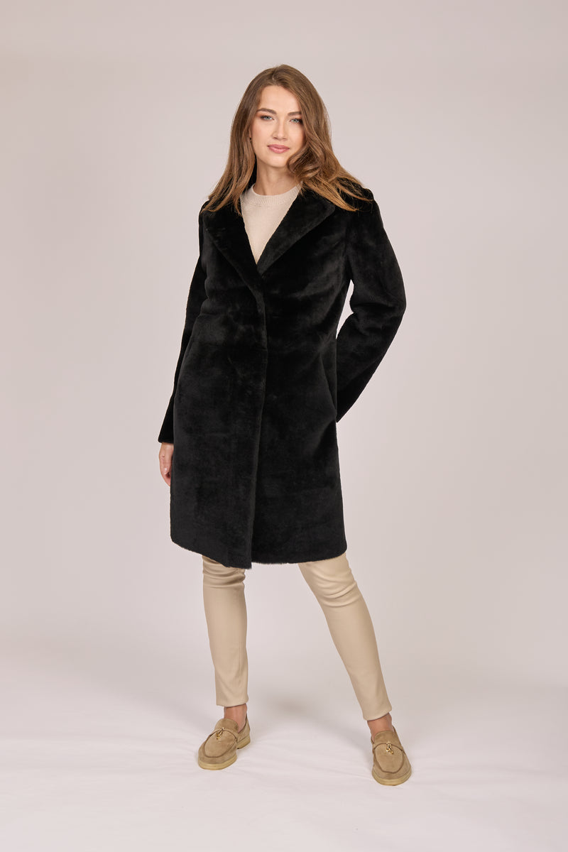 SHEARLING COAT-BLACK