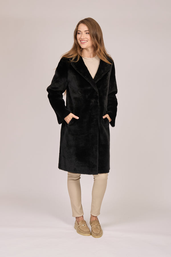 SHEARLING COAT-BLACK