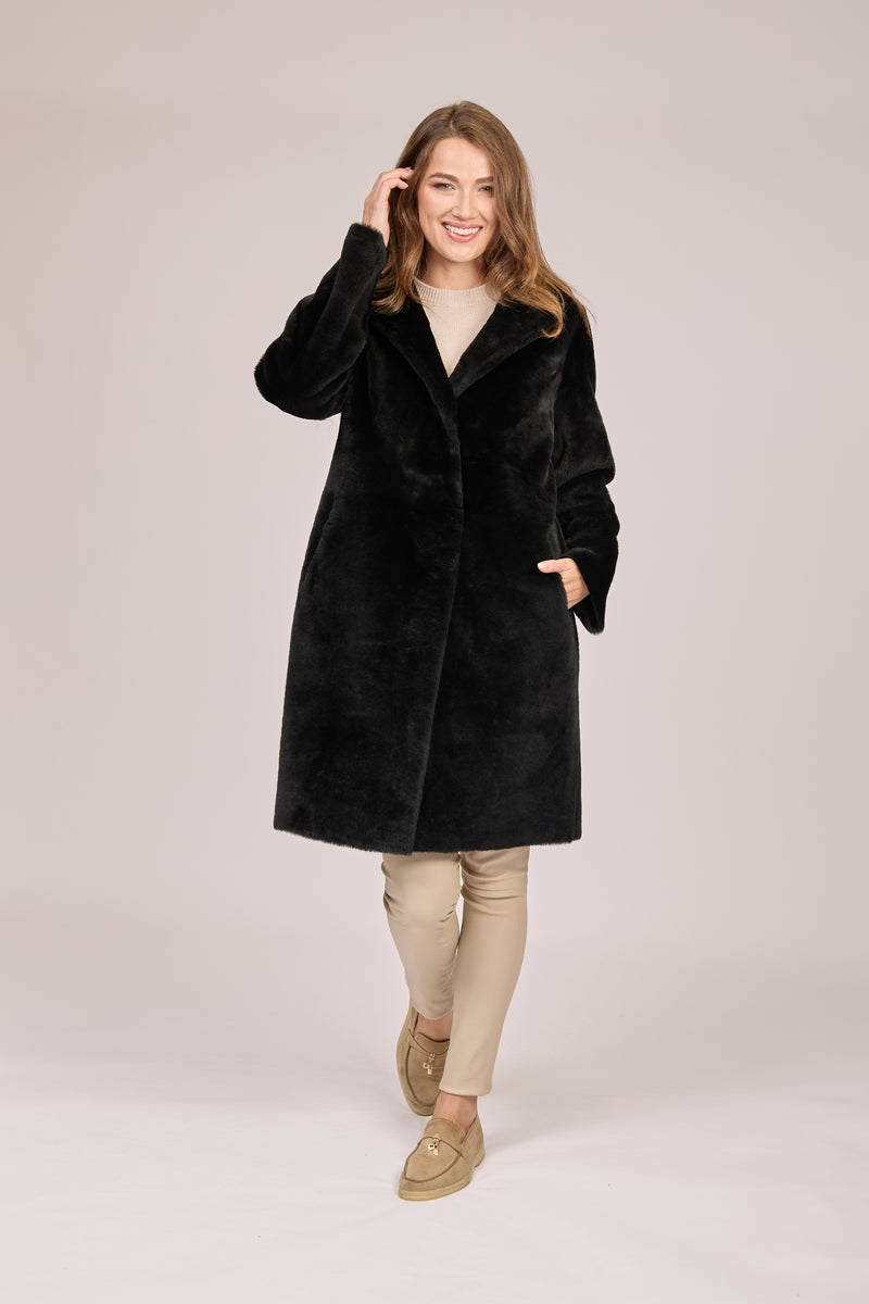 SHEARLING COAT-BLACK