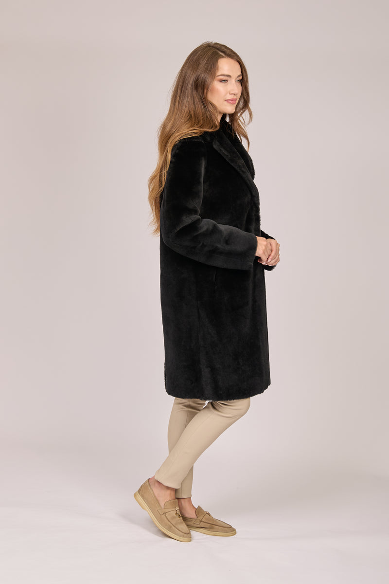 SHEARLING COAT-BLACK