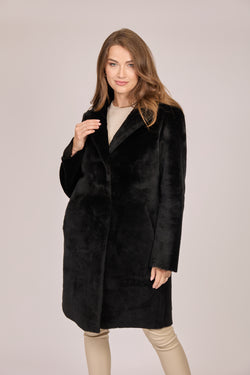 SHEARLING COAT-BLACK