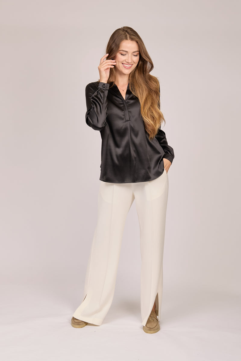 SILK SHIRT-BLACK