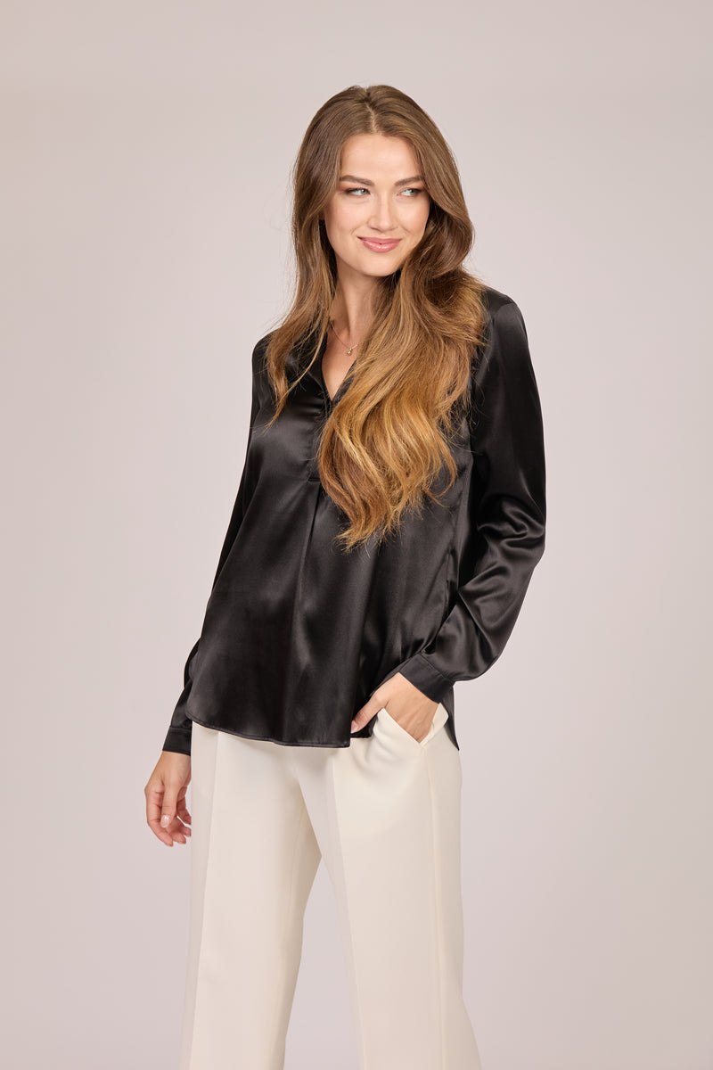 SILK SHIRT-BLACK