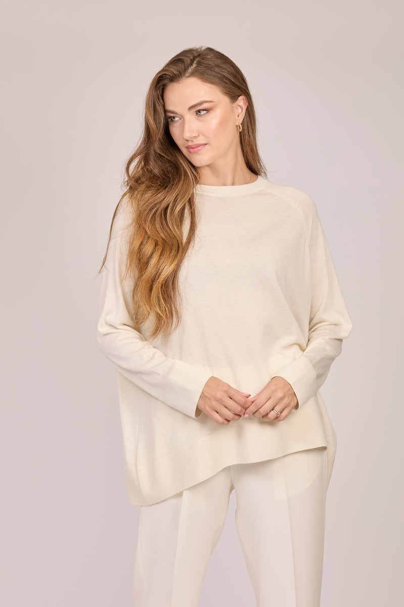 BOAT NECK TOP-WHITE