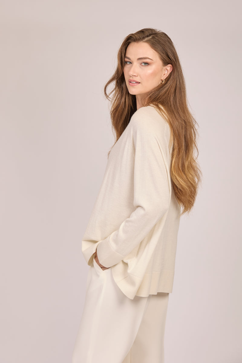 BOAT NECK TOP-WHITE