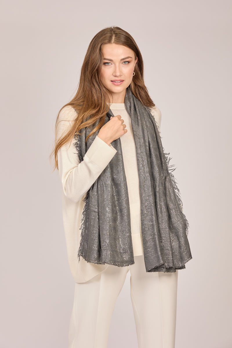 LUREX SCARF - GRAPHITE