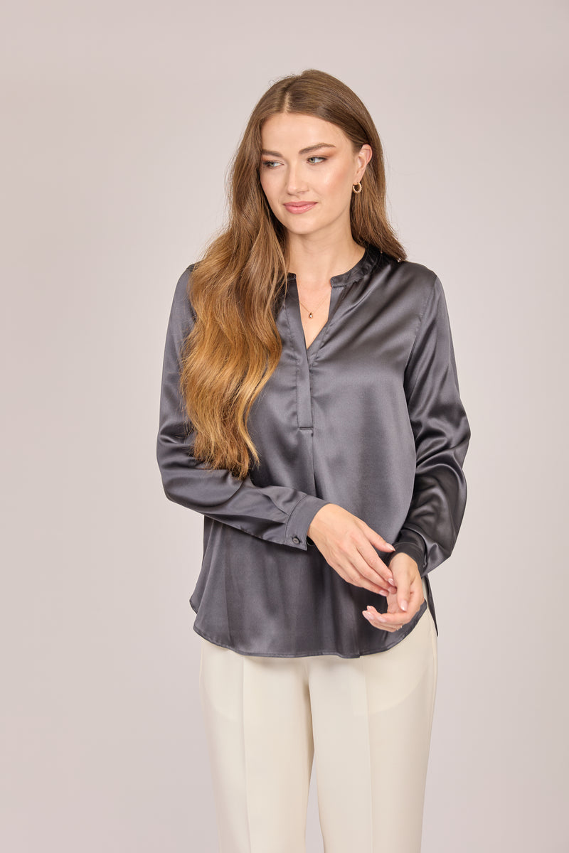 SILK SHIRT-GRIGIO