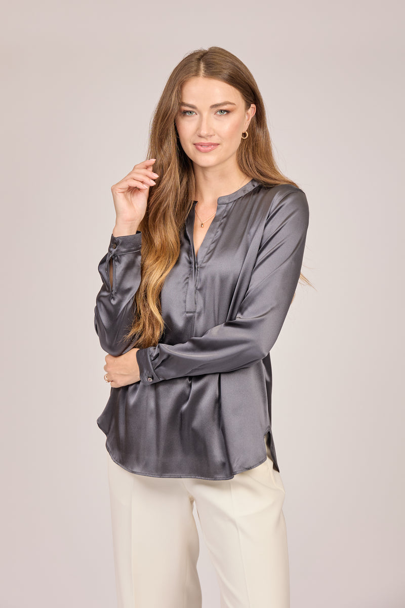 SILK SHIRT-GRIGIO