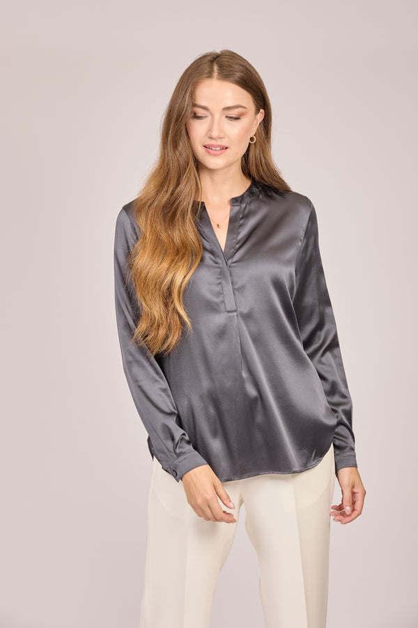 SILK SHIRT-GRIGIO