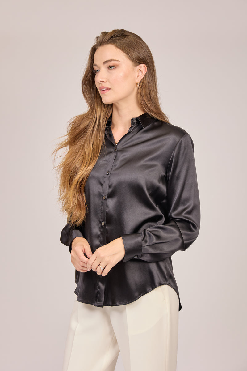 SILK SHIRT-BLACK