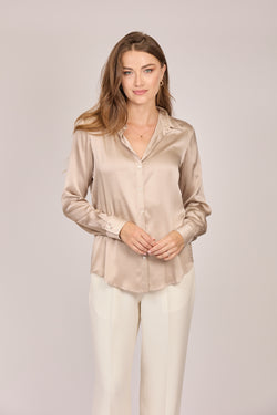 SILK SHIRT-TAUPE