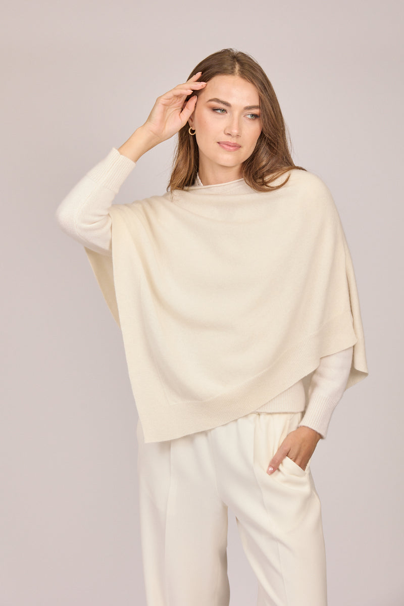 CASHMERE CAPE-WHITE