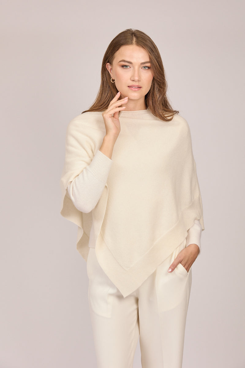 CASHMERE CAPE-WHITE