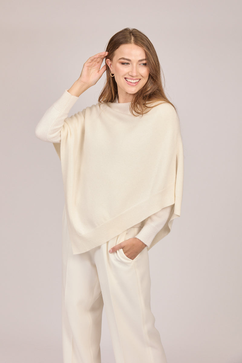 CASHMERE CAPE-WHITE