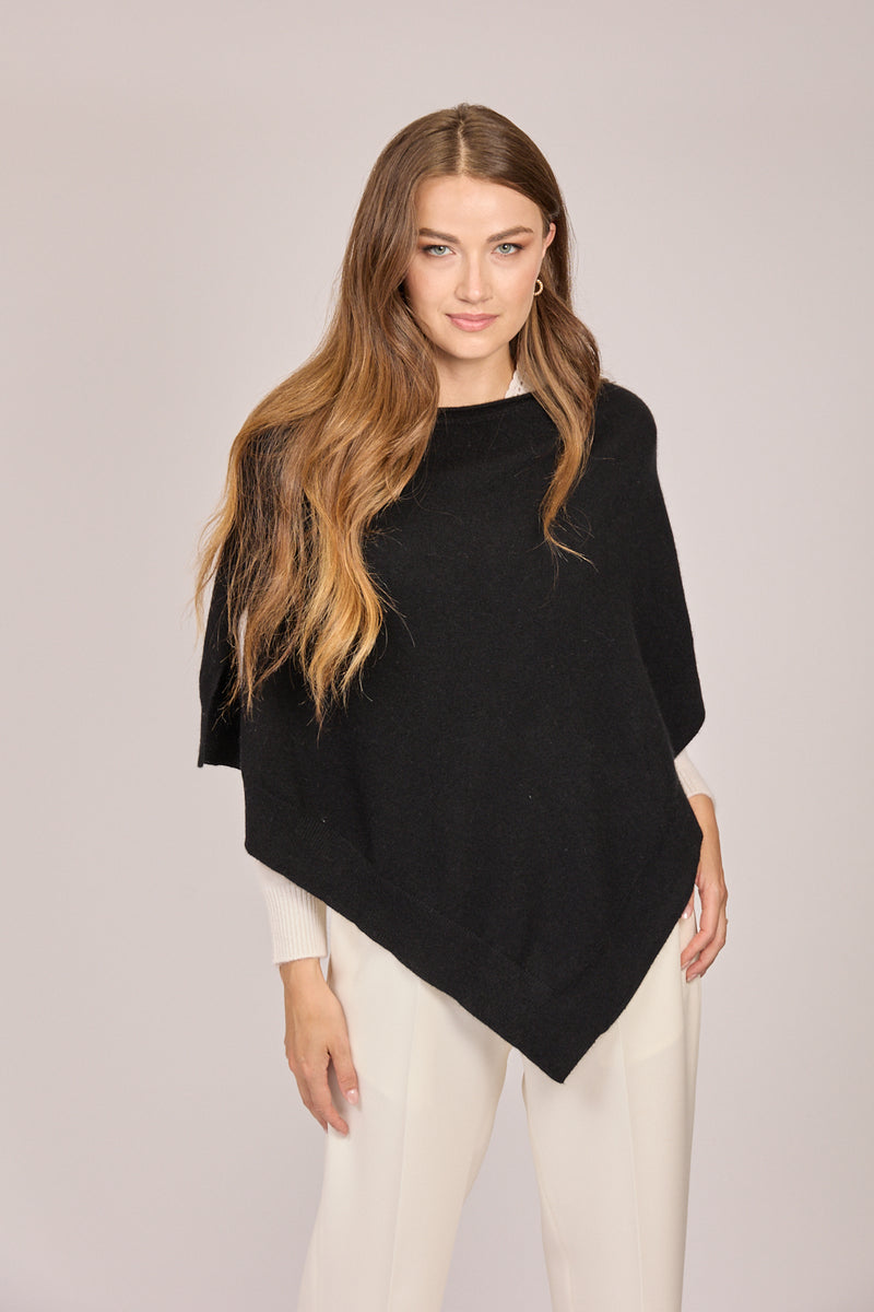 CASHMERE CAPE-BLACK